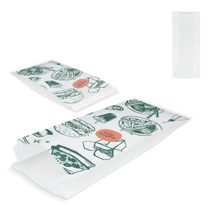 Bolsa de papel alimentaria ecológica y resistente 14 x 6 x 27cm