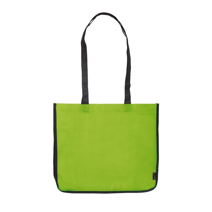 Bolsa de non-woven laminado de colores con los lados en blanco color verde segunda vista