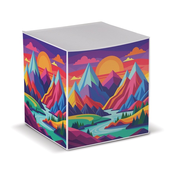 Cubo de notas de 840 hojas lisas con certificación FSC 10x10x10cm Cubo de notas de 840 hojas lisas con certificación FSC 10x10x10cm