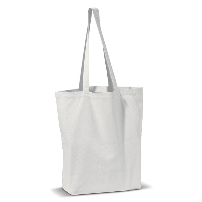 Bolsa de algodón canvas de asas largas en varios colores 250 g/m2 color blanco Bolsa de algodón canvas de asas largas en varios colores 250 g/m2 color blanco