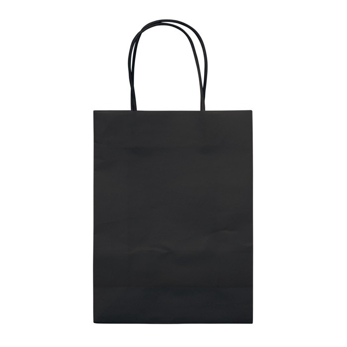 Bolsa de papel kraft de colores pequeña para regalo 120 g/m2 color negro tercera vista Bolsa de papel kraft de colores pequeña para regalo 120 g/m2 color negro tercera vista