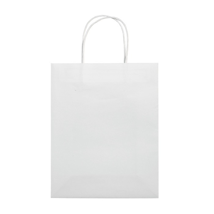 Bolsa de papel kraft de colores mediana para regalo 120 g/m2 color blanco segunda vista Bolsa de papel kraft de colores mediana para regalo 120 g/m2 color blanco segunda vista