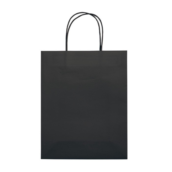 Bolsa de papel kraft de colores mediana para regalo 120 g/m2 color negro segunda vista Bolsa de papel kraft de colores mediana para regalo 120 g/m2 color negro segunda vista