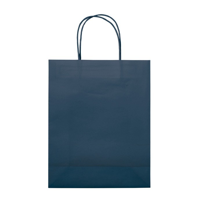 Bolsa de papel kraft de colores mediana para regalo 120 g/m2 color azul oscuro tercera vista Bolsa de papel kraft de colores mediana para regalo 120 g/m2 color azul oscuro tercera vista