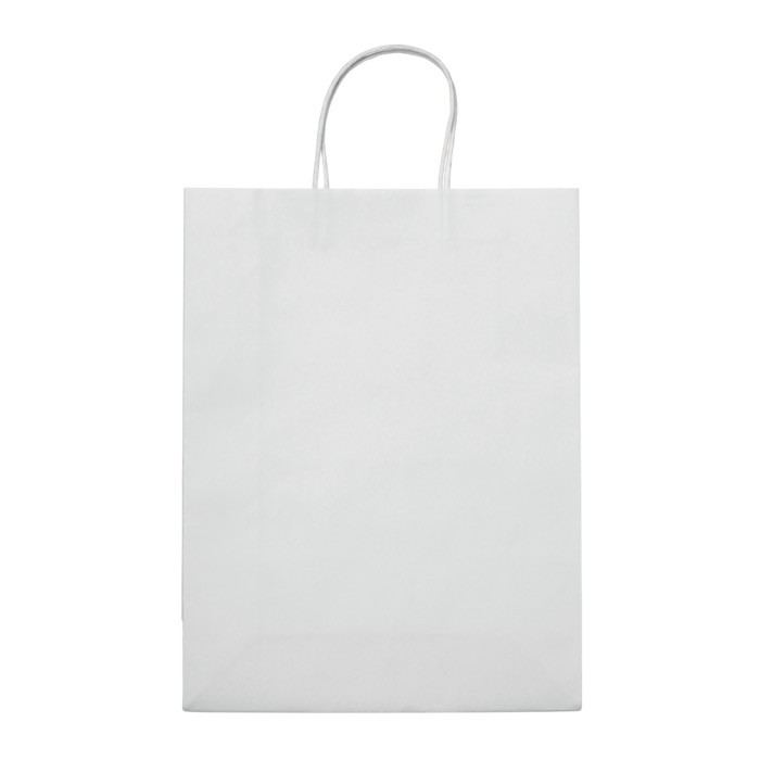 Bolsa de papel kraft de colores grande para regalo 120 g/m2 color blanco segunda vista Bolsa de papel kraft de colores grande para regalo 120 g/m2 color blanco segunda vista