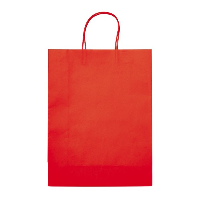 Bolsa de papel kraft de colores grande para regalo 120 g/m2 color rojo segunda vista Bolsa de papel kraft de colores grande para regalo 120 g/m2 color rojo segunda vista