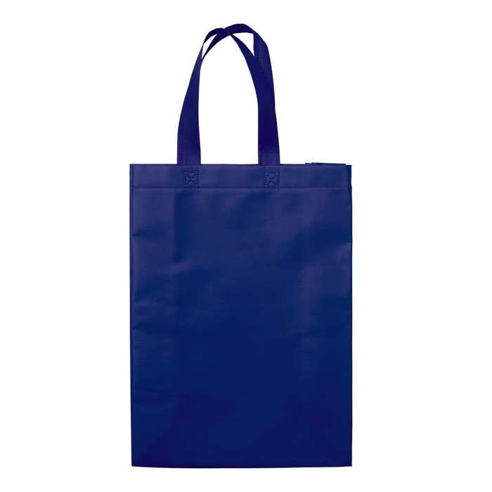 Bolsa grande de non-woven laminado mate con asas a juego 105 g/m2 color azul oscuro segunda vista