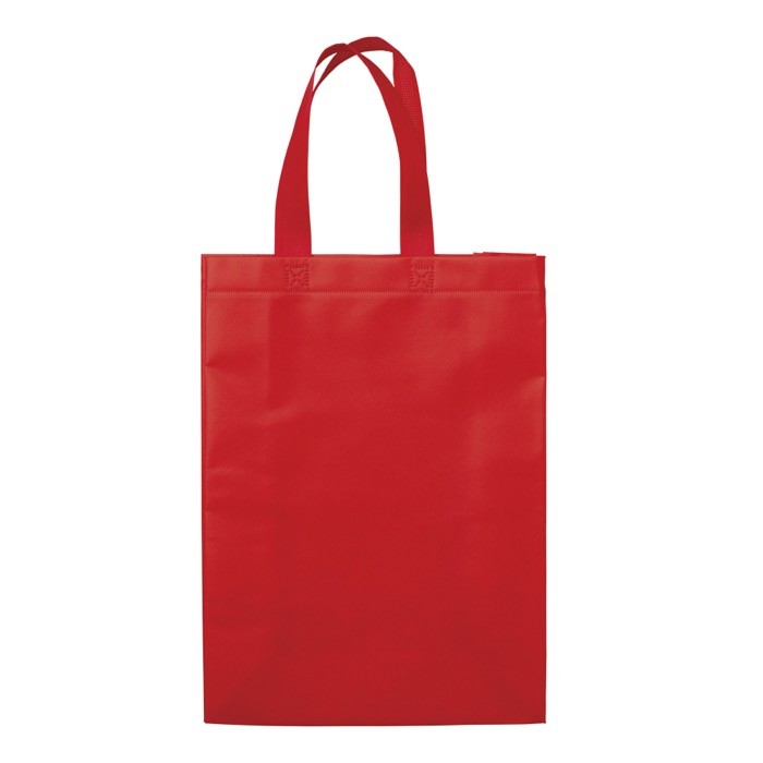 Bolsa grande de non-woven laminado mate con asas a juego 105 g/m2 color rojo segunda vista