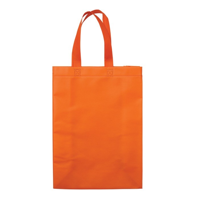Bolsa grande de non-woven laminado mate con asas a juego 105 g/m2 color naranja segunda vista
