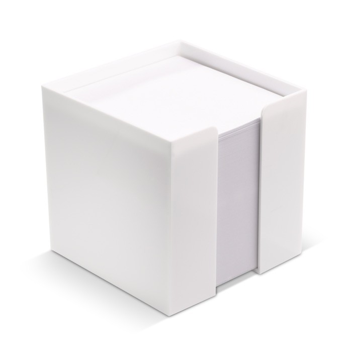 Cubo de notas de 800 hojas lisas FSC en caja de cubo 10x10x10cm color blanco Cubo de notas de 800 hojas lisas FSC en caja de cubo 10x10x10cm color blanco