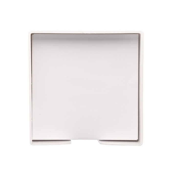 Cubo de notas de 800 hojas lisas FSC en caja de cubo 10x10x10cm color blanco sexta vista Cubo de notas de 800 hojas lisas FSC en caja de cubo 10x10x10cm color blanco sexta vista