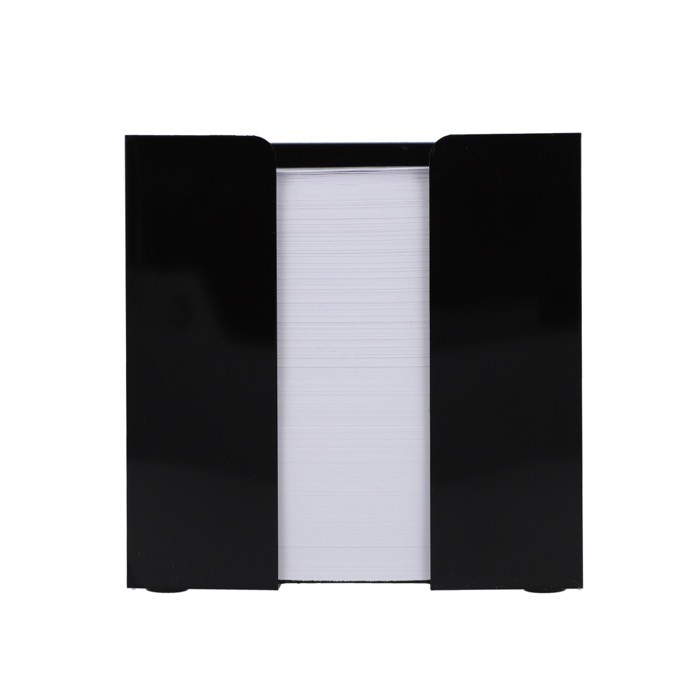 Cubo de notas de 800 hojas lisas FSC en caja de cubo 10x10x10cm color negro segunda vista Cubo de notas de 800 hojas lisas FSC en caja de cubo 10x10x10cm color negro segunda vista