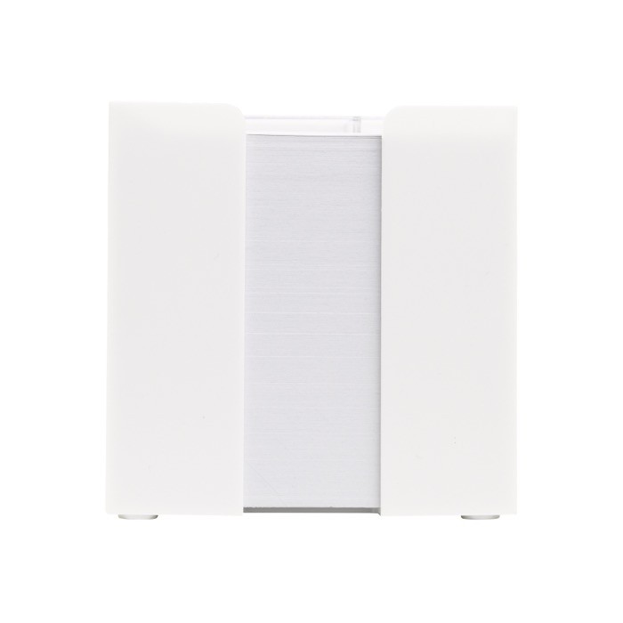 Cubo de notas de 800 hojas lisas FSC en caja con compartimientos color blanco segunda vista Cubo de notas de 800 hojas lisas FSC en caja con compartimientos color blanco segunda vista