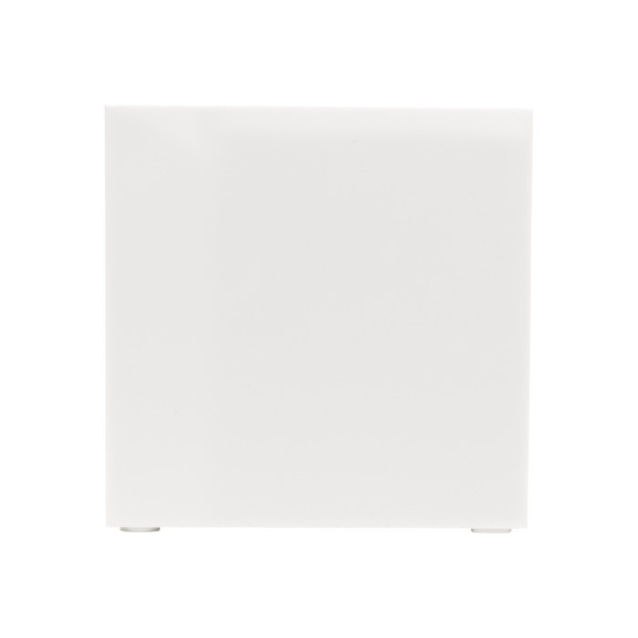 Cubo de notas de 800 hojas lisas FSC en caja con compartimientos color blanco cuarta vista Cubo de notas de 800 hojas lisas FSC en caja con compartimientos color blanco cuarta vista