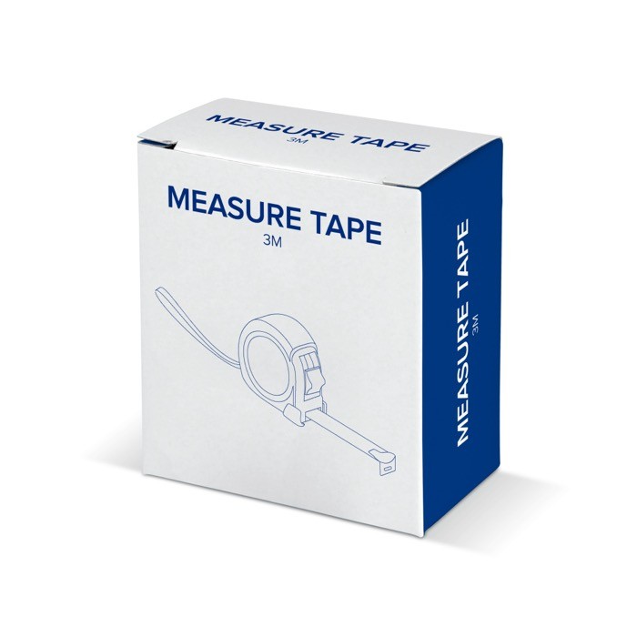 Cinta métrica de 3 metros en varios colores con clip para el cinturón color azul cuarta vista Cinta métrica de 3 metros en varios colores con clip para el cinturón color azul cuarta vista