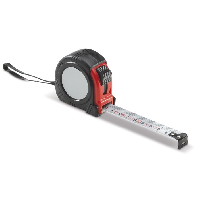 Cinta métrica de 3 metros en varios colores con clip para el cinturón color rojo Cinta métrica de 3 metros en varios colores con clip para el cinturón color rojo