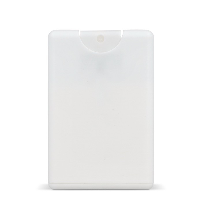 Spray solar SPF30 con diseño rectangular delgado para personalizar color blanco Spray solar SPF30 con diseño rectangular delgado para personalizar color blanco