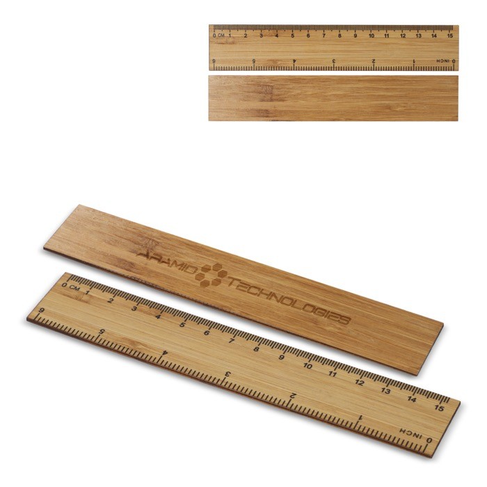 Regla hecha de bambú personalizable ideal para dibujo o geometría color natural Regla hecha de bambú personalizable ideal para dibujo o geometría color natural