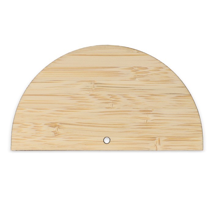 Transportador hecho de bambú personalizable para dibujos o geometría color natural tercera vista