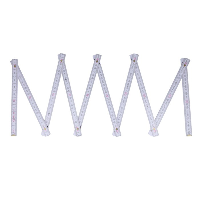 Regla de madera de colores plegable resistente a golpes 2M color blanco Regla de madera de colores plegable resistente a golpes 2M color blanco