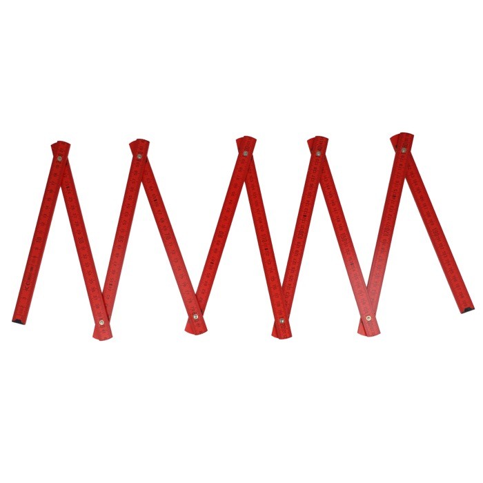 Regla de madera de colores plegable resistente a golpes 2M color rojo Regla de madera de colores plegable resistente a golpes 2M color rojo