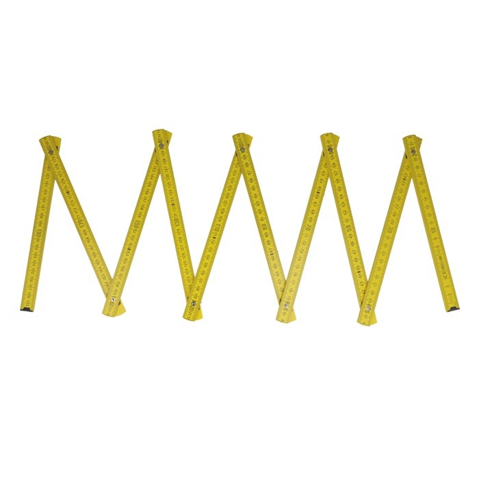 Regla de madera de colores plegable resistente a golpes 2M color amarillo Regla de madera de colores plegable resistente a golpes 2M color amarillo