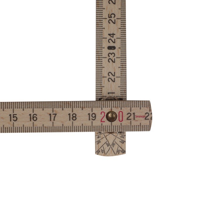 Regla de madera natural plegable con recubrimiento de acero inox 2M color madera sexta vista