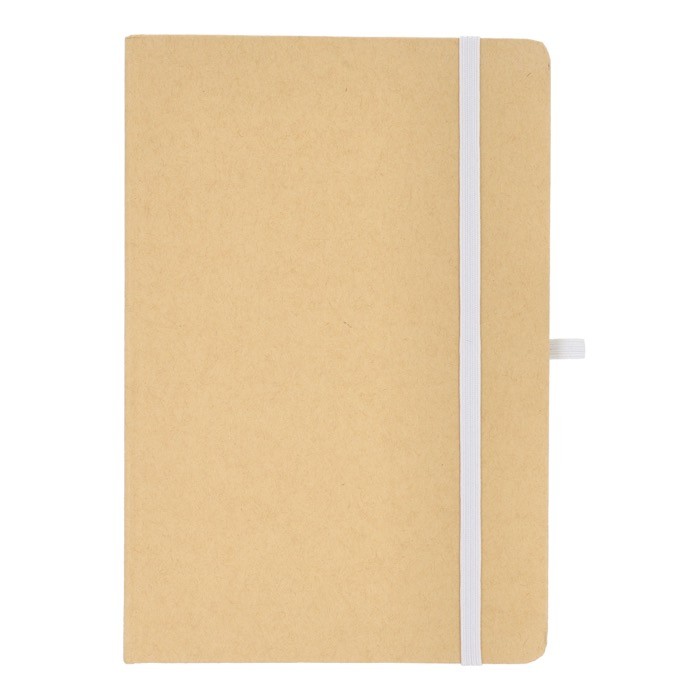 Cuaderno de cartón con detalles en color A5 páginas a rayas color blanco segunda vista