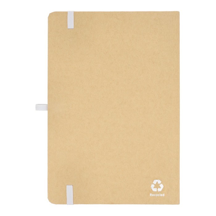 Cuaderno de cartón con detalles en color A5 páginas a rayas color blanco tercera vista