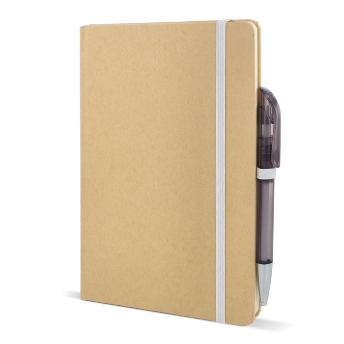 Cuaderno de cartón con detalles en color A5 páginas a rayas color blanco quinta vista