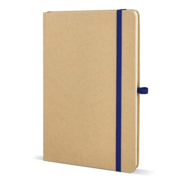 Cuaderno de cartón con detalles en color A5 páginas a rayas color azul