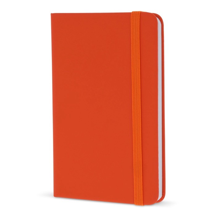 Libreta de PU en varios colores vivos con cinta a juego y papel FSC A6 color naranja Libreta de PU en varios colores vivos con cinta a juego y papel FSC A6 color naranja