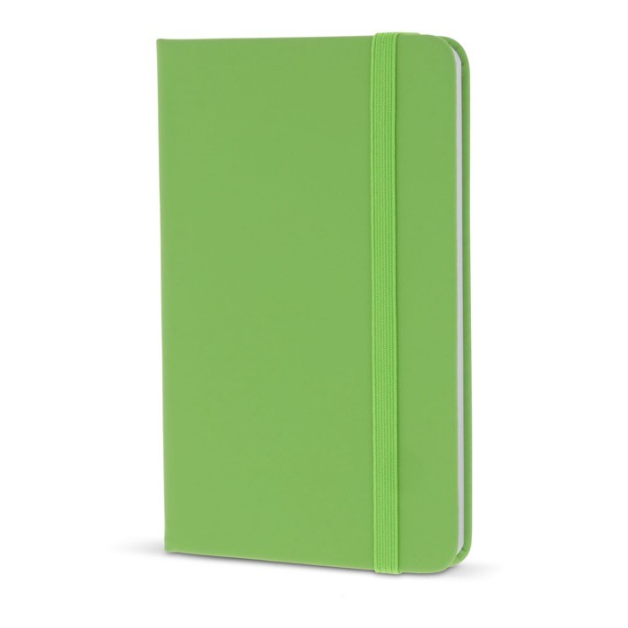 Libreta de PU en varios colores vivos con cinta a juego y papel FSC A6 color verde lima Libreta de PU en varios colores vivos con cinta a juego y papel FSC A6 color verde lima