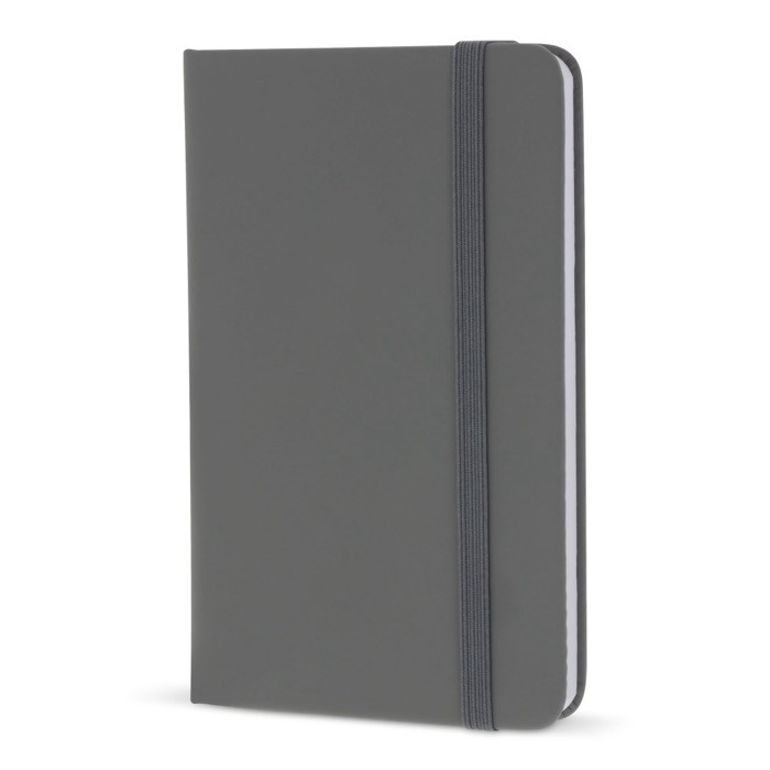 Libreta de PU en varios colores vivos con cinta a juego y papel FSC A6 color gris claro Libreta de PU en varios colores vivos con cinta a juego y papel FSC A6 color gris claro