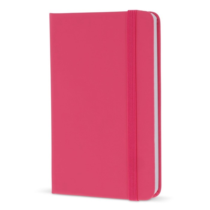 Libreta de PU en varios colores vivos con cinta a juego y papel FSC A6 color rosa Libreta de PU en varios colores vivos con cinta a juego y papel FSC A6 color rosa
