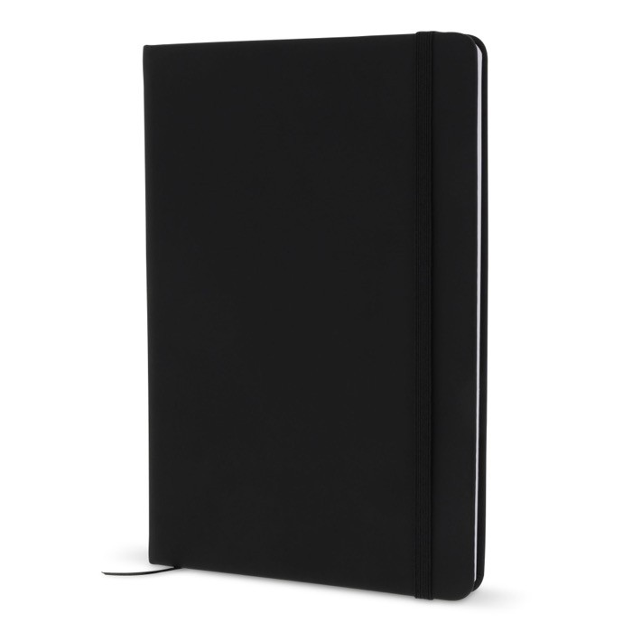 Libreta de PU en varios colores vivos con cinta a juego y papel FSC A5 color negro Libreta de PU en varios colores vivos con cinta a juego y papel FSC A5 color negro