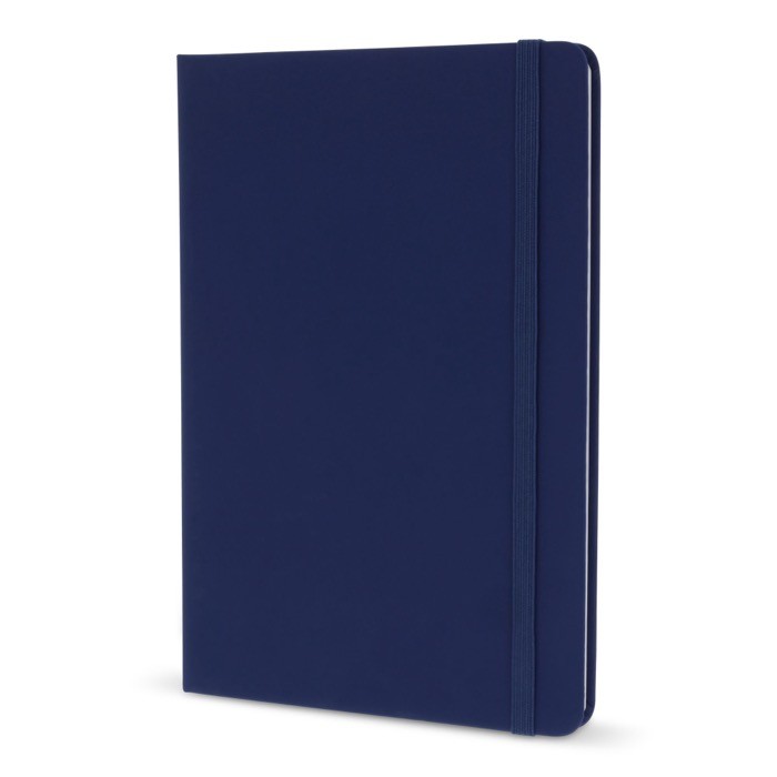 Libreta de PU en varios colores vivos con cinta a juego y papel FSC A5 color azul oscuro Libreta de PU en varios colores vivos con cinta a juego y papel FSC A5 color azul oscuro