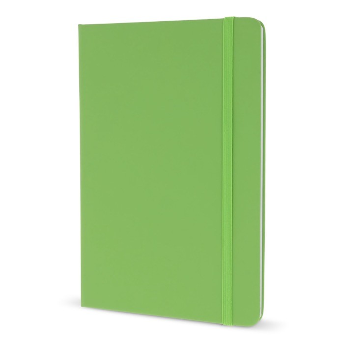 Libreta de PU en varios colores vivos con cinta a juego y papel FSC A5 color verde lima Libreta de PU en varios colores vivos con cinta a juego y papel FSC A5 color verde lima