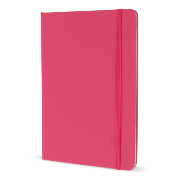 Libreta de PU en varios colores vivos con cinta a juego y papel FSC A5 color rosa Libreta de PU en varios colores vivos con cinta a juego y papel FSC A5 color rosa