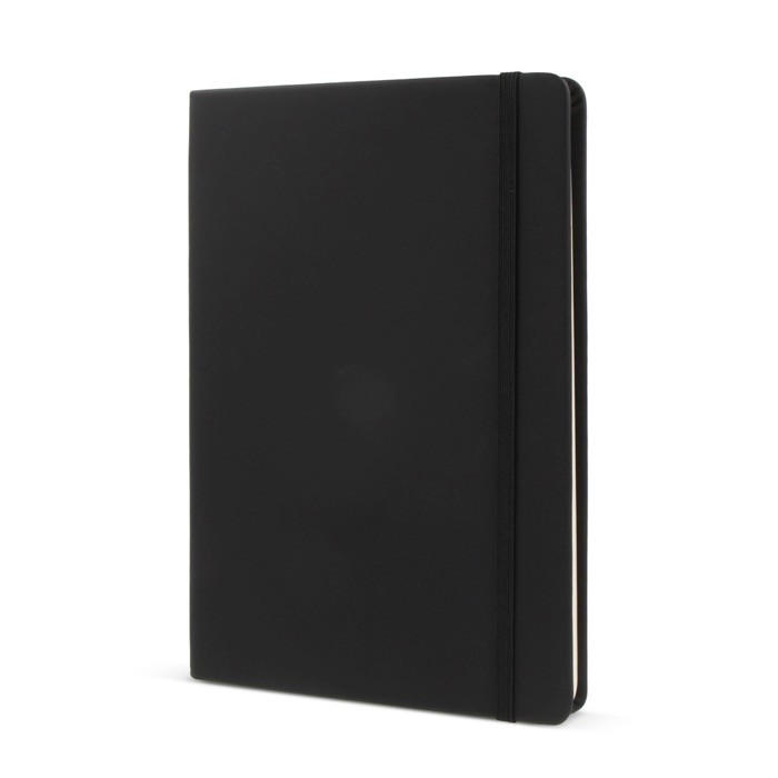 Libreta de RPET y PU de colores vivos con cinta a juego y papel FSC A5 color negro Libreta de RPET y PU de colores vivos con cinta a juego y papel FSC A5 color negro