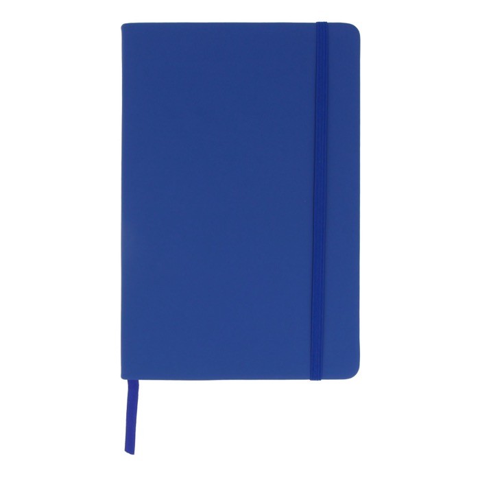 Libreta de RPET y PU de colores vivos con cinta a juego y papel FSC A5 color azul segunda vista Libreta de RPET y PU de colores vivos con cinta a juego y papel FSC A5 color azul segunda vista