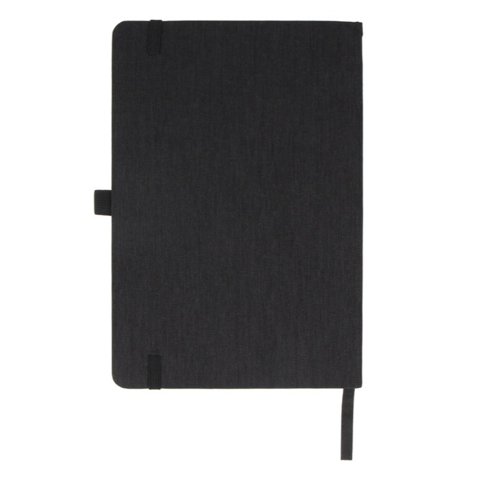 Cuaderno con tapa de bambú con borde vertical y cinta negra A5 color negro tercera vista Cuaderno con tapa de bambú con borde vertical y cinta negra A5 color negro tercera vista