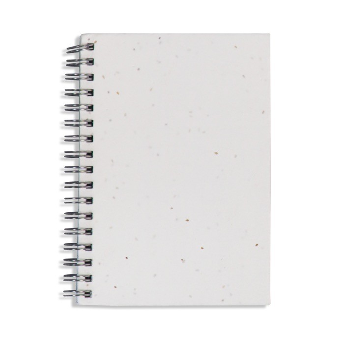 Cuaderno ecológico de papel de fumar con tapa biodegradable en flores color blanco Cuaderno ecológico de papel de fumar con tapa biodegradable en flores color blanco