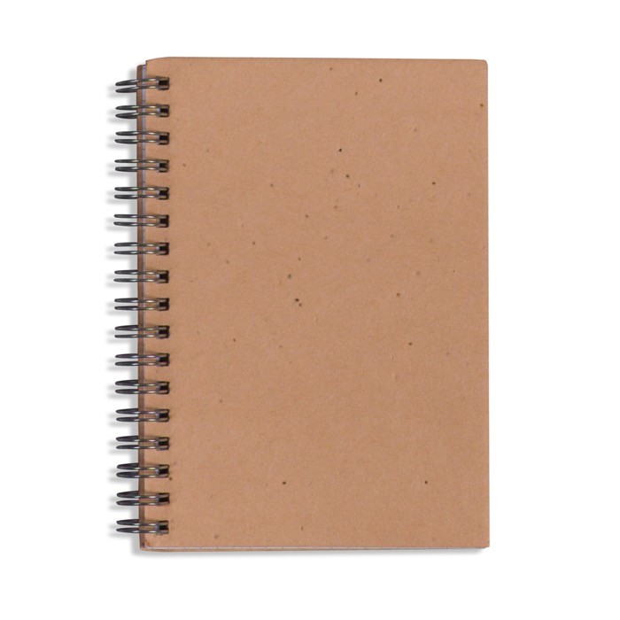 Cuaderno ecológico de papel de fumar con tapa biodegradable en flores color marrón claro Cuaderno ecológico de papel de fumar con tapa biodegradable en flores color marrón claro