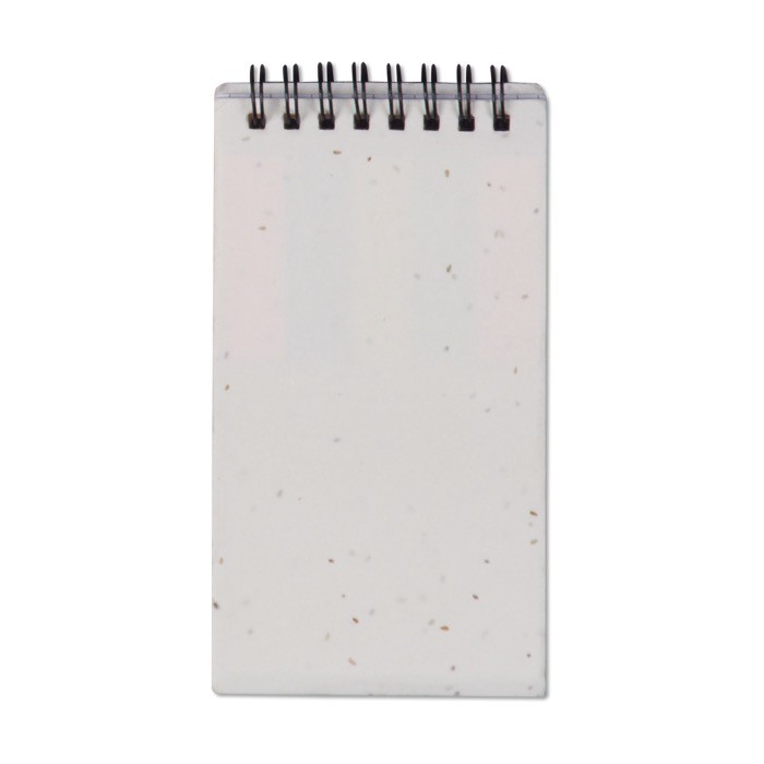 Bloc de notas ecológicas con tapa biodegradable que florecen en flores color blanco Bloc de notas ecológicas con tapa biodegradable que florecen en flores color blanco