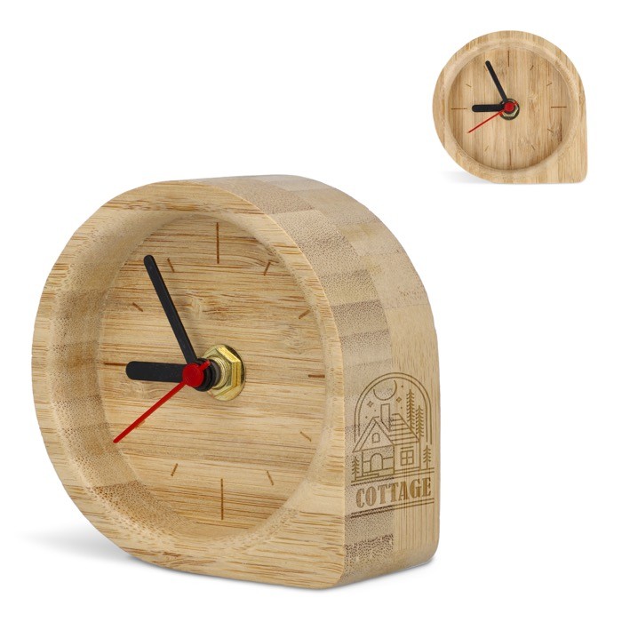 Reloj decorativo de sobremesa hecho de bambú natural personalizable Reloj decorativo de sobremesa hecho de bambú natural personalizable