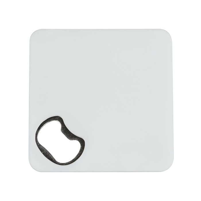 Posavaso con base antideslizante con multifunción de abrebotellas color blanco segunda vista Posavaso con base antideslizante con multifunción de abrebotellas color blanco segunda vista