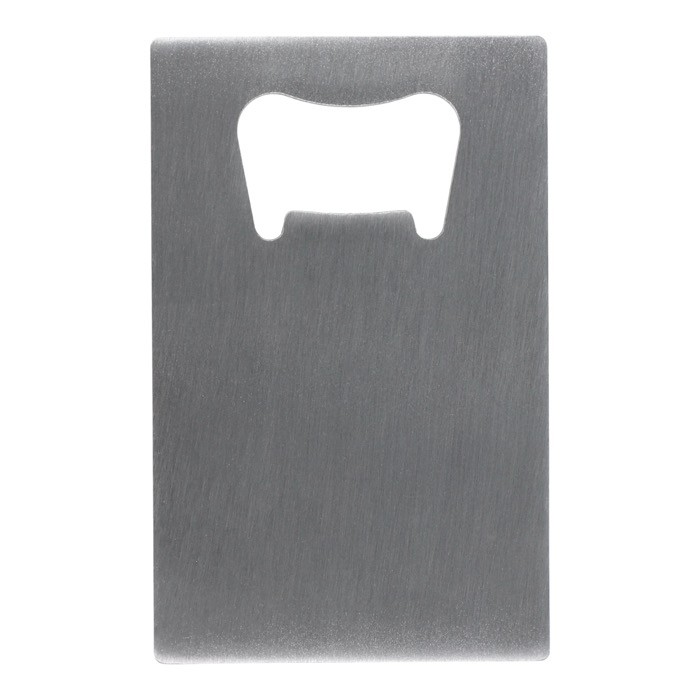 Abrebotellas hecho de acero inoxidable en forma de tarjeta de crédito color plateado Abrebotellas hecho de acero inoxidable en forma de tarjeta de crédito color plateado