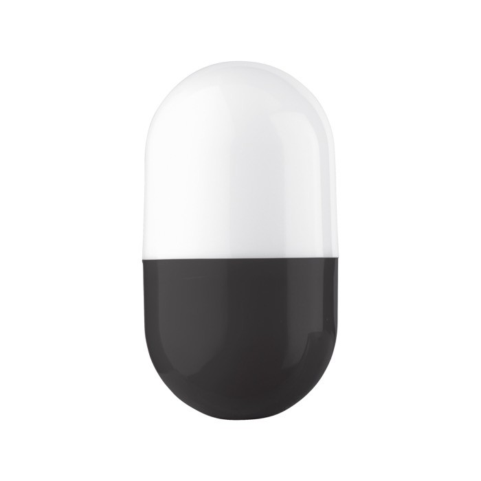 Lámpara portátil en forma ovalada con base de color y luz basculante color negro segunda vista