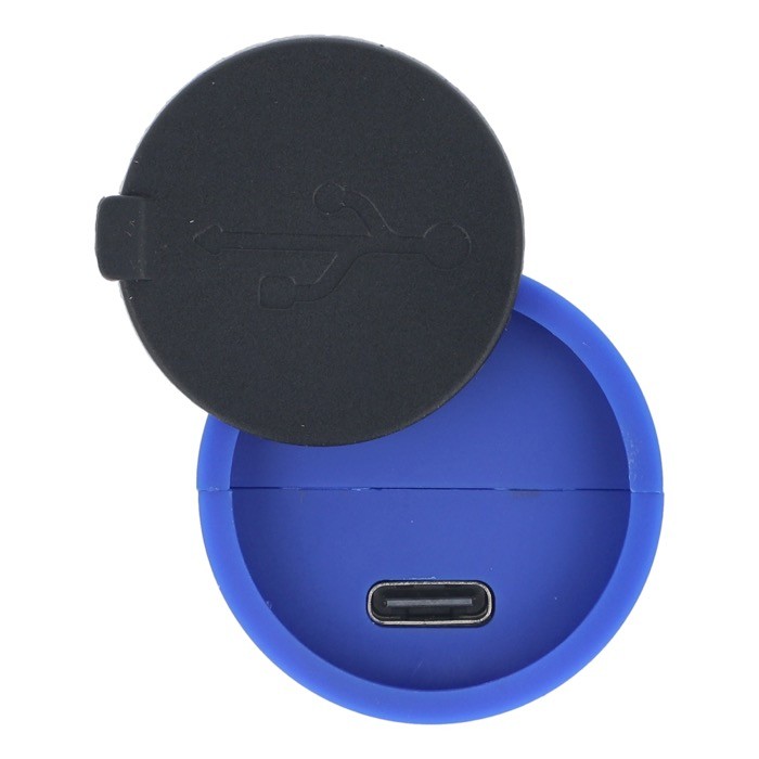 Linterna recargable de luz LED con varios modos y función zoom color azul septima vista Linterna recargable de luz LED con varios modos y función zoom color azul septima vista